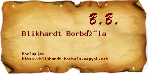 Blikhardt Borbála névjegykártya